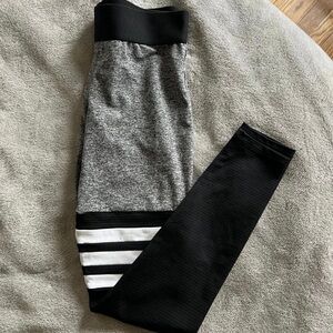 Bombshell Thigh High Black/ Grey Leggings x Small
